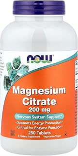NOW Foods, マグネシウムクエン酸塩、200 mg、250粒