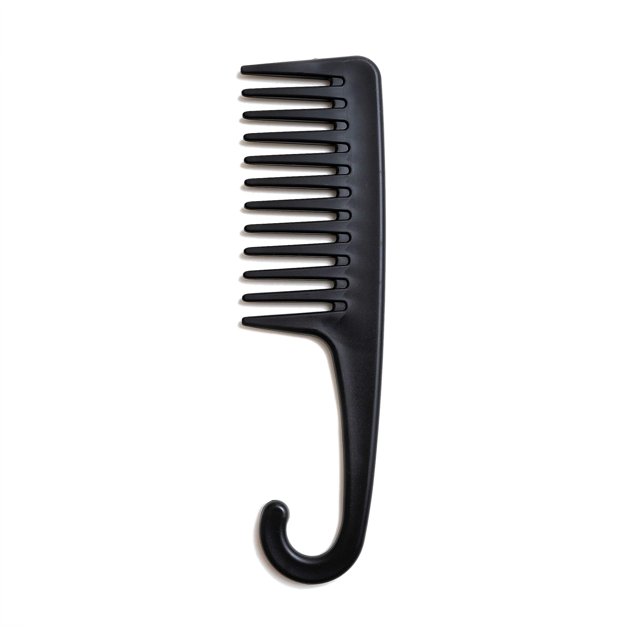 【Hairstylist-Supervised】 Treatment Comb with Hook for Bathroom Use, Unisex Hair Comb with Hook, Convenient Storage, for Home, Beauty Salon, Spa, Bath Time, Scalp, Hair, Combing, Large Comb with Handle 1 x Hanging Comb