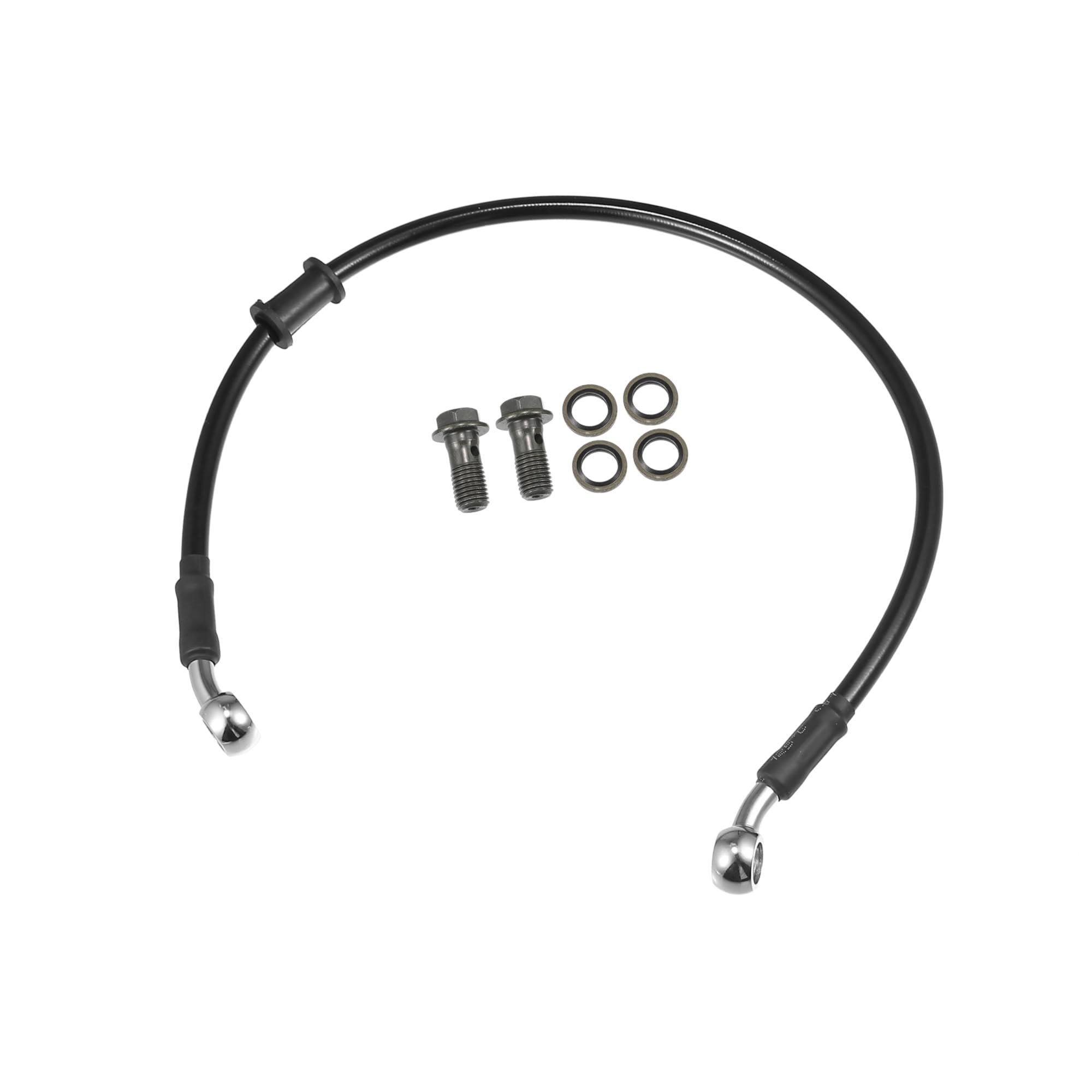 Motorcycle Brake Hose, Clutch Hose, Oil Hose, For Motorcycles, ATVs, Off-Road Bikes, Universal, Durable, Replacement, Black, 28° Angle, 19.7 inches (50 cm) 50cm