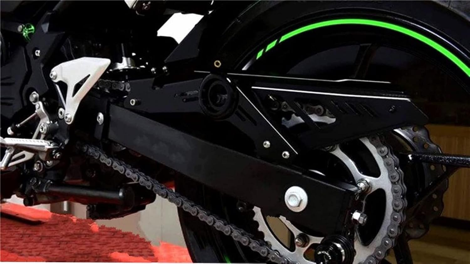 Подходит для крышки крыла Подходит для Kawasaki Подходит для Ninja 400 Подходит для Ninja-400 Подходит для Ninja 250 2018-2019 Аксессуары для мотоциклов Брызговик с ЧПУ Защита цепи заднего крыла (золото), фото 4