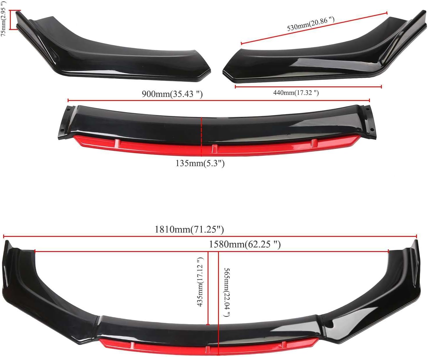 Применяется для Subaru Impreza g4 GK Lip Spoiler Спойлер для губ переднего бампера с 4-мя отделками, Улучшенная защита от царапин, легкие аксессуары Aero DIY, изготовленные на заказ Внешние детали, Глянцевый черный Черный Белый, фото 3