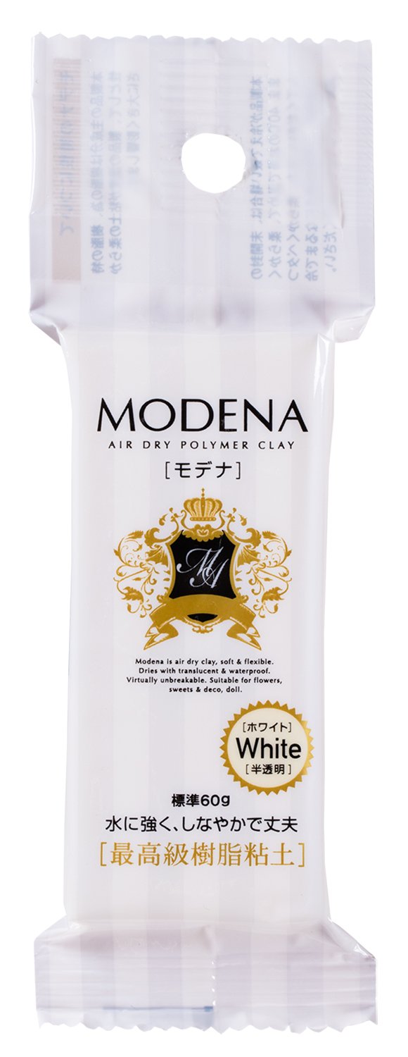 PADICO 303117 Modena White Resin Clay 2.1 oz (60 g), White, Made in Japan white 1 count