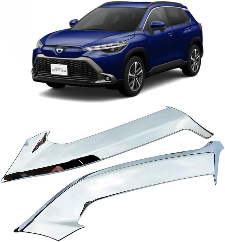 Применимо к Toyota Corolla Cross Corolla Cross 2022 Отделка передней решетки радиатора Отделка штанги передней решетки Отделка передней сетки Отделка переднего бампера Простота установки Детали интерьера и экстерьера автомобиля Аксессуары ABS Комплект из 2 предметов (с покрытием), фото 2