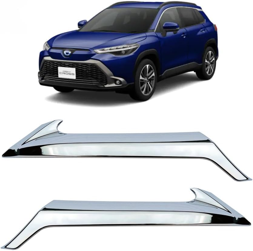 Применимо к Toyota Corolla Cross Corolla Cross 2022 Отделка передней решетки радиатора Отделка штанги передней решетки Отделка передней сетки Отделка переднего бампера Простота установки Детали интерьера и экстерьера автомобиля Аксессуары ABS Комплект из 2 предметов (с покрытием), фото 5