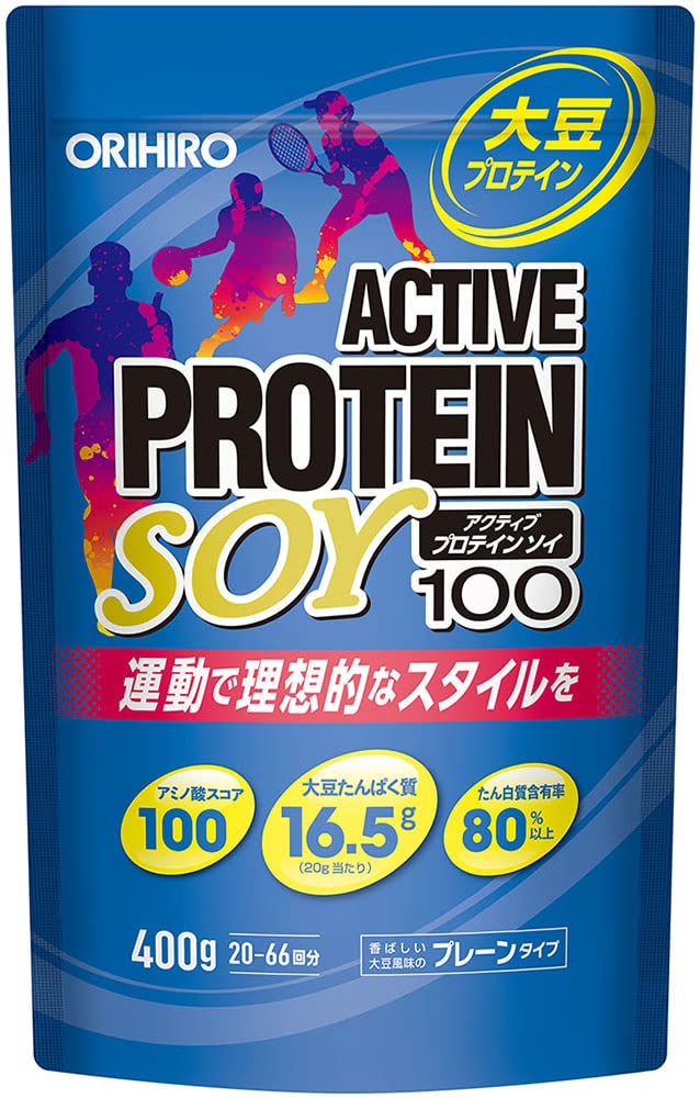 Orihiro Active Protein Soy 100, 14.1 oz (400 g), 20-66 Doses, Soy Protein, Lecithin