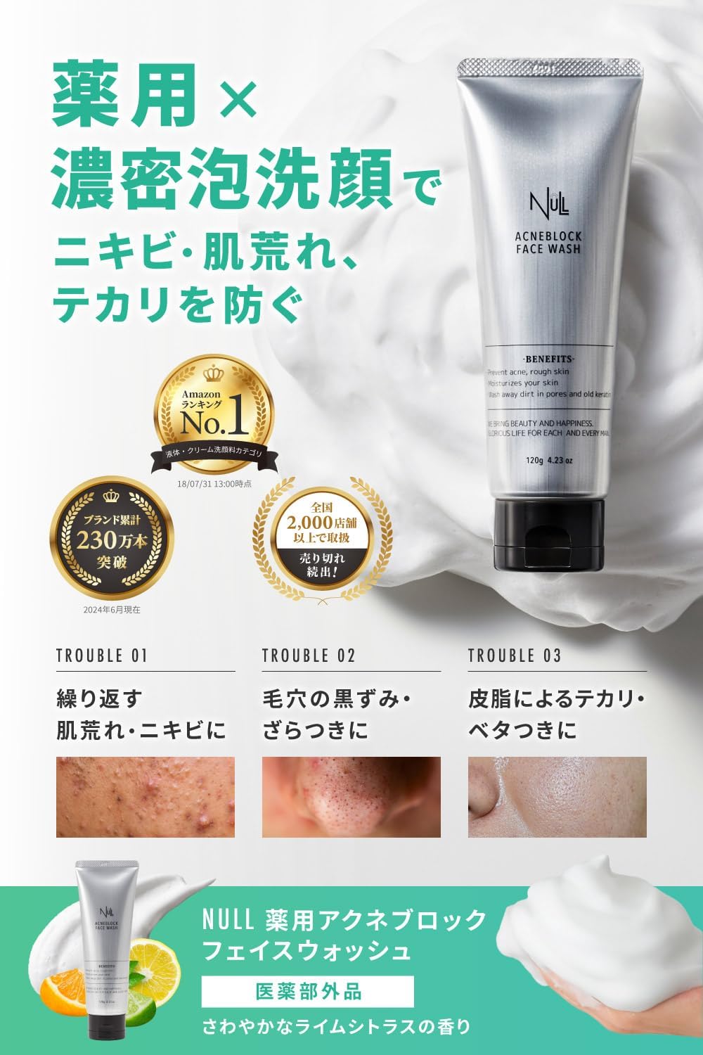 Средство для умывания от прыщей Tecari men's rough skin (набор для умывания + лосьон), фото 2