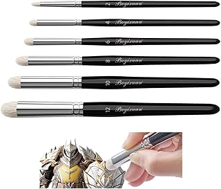 シャンディニー ペイントブラシ セット 丸筆 水彩画 油絵 アクリル 絵の具 多用途 ガンプラ フィギュア プラモデル 色塗り 筆セット 図工 美術 6本セット