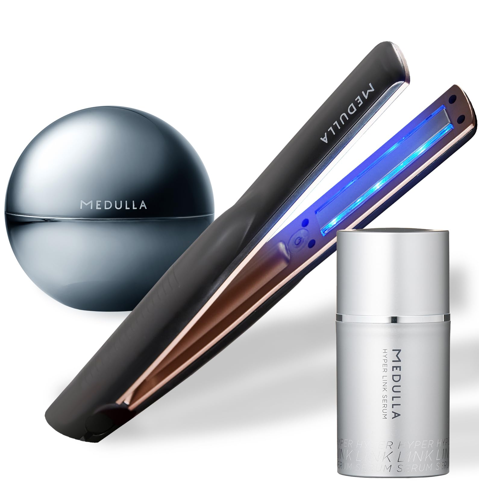 MEDULLA Sonic Shine Pro x Ultra Shine Caviar Hair Mask x Hyper Link Serum 3 Piece Set, Hair Mask, Hair Milk, Ultrasonic Iron, Ultrasonic Treatment, Hair Care