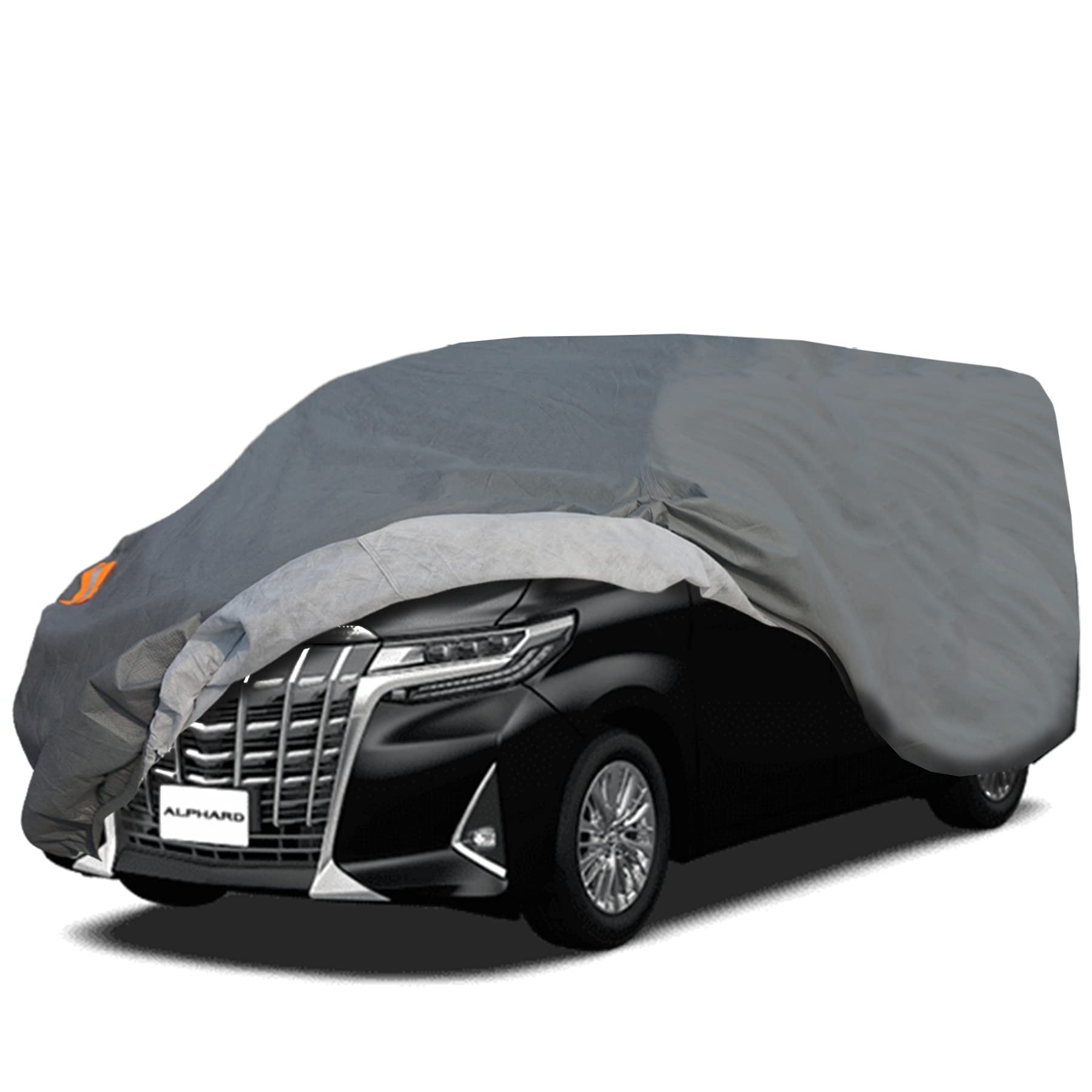 Vehicle Body Cover 4-Layer Structure with Brushed Backing Type Yellow Dust Countermeasures Waterproof Dustproof Anti-Radiation UV Protection Car Cover Compatible with SUV Universal Size (SUV SUV車：520*185*185CM