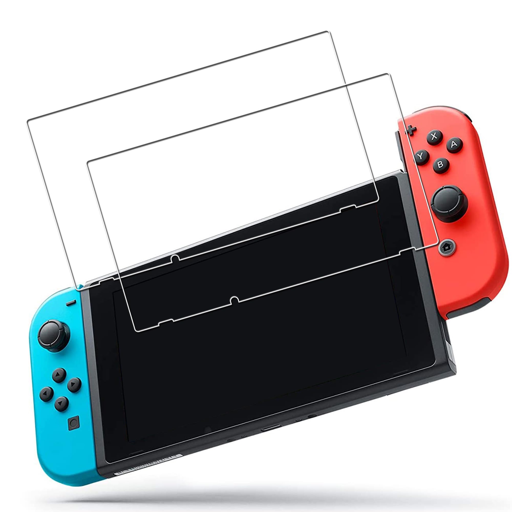 対応 Switch 用 ガラスフィルム (2枚) 国産硝子素材製 強化 ガラス 指紋防止 液晶 保護 フィルム 2- Switch