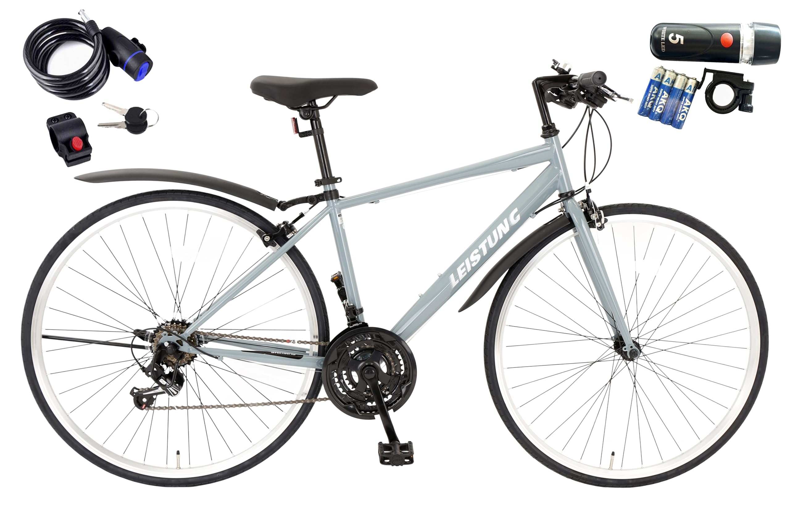 Speed World Cross Bike, 700 x 28C, 21 Speed Shifting, Dual Pivot Caliper Brake, Mudguard Included, Fitness Bike, Sports Bike, Lightweight, Bicycle, Stylish, Commuting to Work or School, Adults, Men green