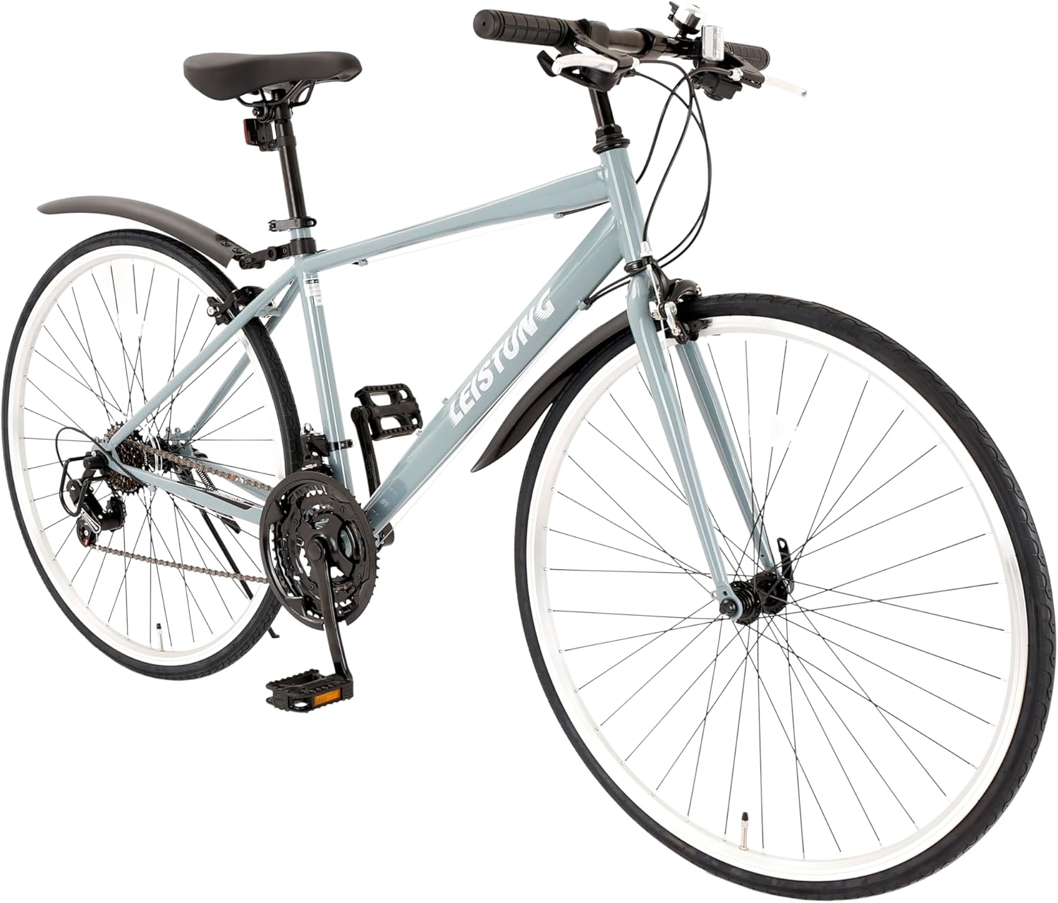 Speed World Cross Bike, 700 x 28C, 21 Переключение скоростей, Двухпозиционный суппортный тормоз, Брызговик в комплекте, Велосипед для фитнеса, Спортивный велосипед, Легкий, Стильный, Для поездок на работу или учебу, Для взрослых, Для мужчин, зеленый, фото 2