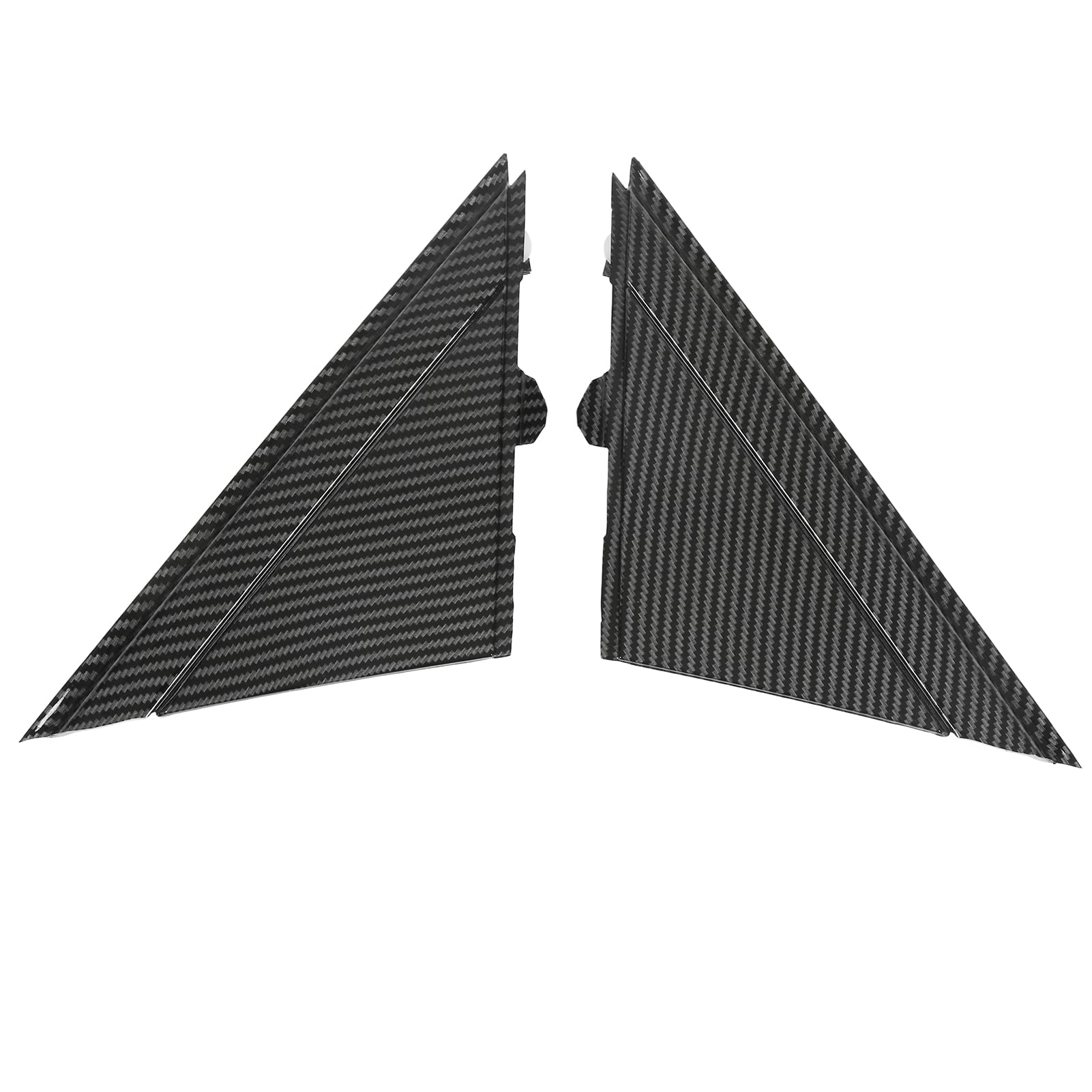 KIMISS Door Mirror Flag Cover Moulding, Door Mirror Flag Cover 1SH17KX7AA Wing Mirror Left and Right Triangle Plate Trim Replacement for FIAT 500 2012-2017 (Carbon Fiber Style)