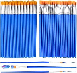 YFFSFDC 極細 丸筆 絵筆 勾線筆 面相筆 100本セット 塗装 ペイントブラシ プラモデル DIY モデリング 画材筆 水彩筆 (勾線筆+ 平筆)
