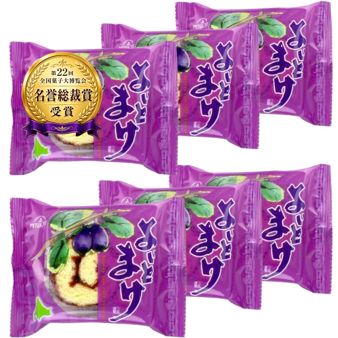 Three Star Yoi Toppers, Individually Wrapped, Set of 6, Hokkaido Names, Lotus Cup Jam, Roll-Castella, Takomaki, Souvenir, Ordered Sweets, Souvenir, Gift, Kenmin SHOW