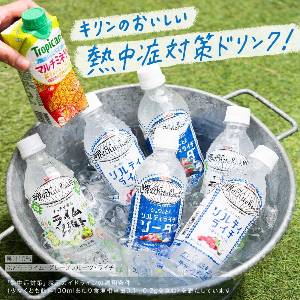 Напиток с соленым личи KIRIN World Kitchen, 16,9 жидких унций (500 мл) х 24 ПЭТ-бутылки, для электролитов и увлажнения, для профилактики теплового удара, Спортивный напиток Salty Lych, 500 мл, фото 7