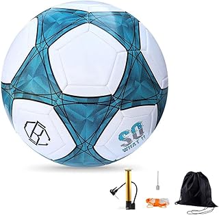 サッカーボール 3号 4号 5号 小学生 幼稚園 学校 スポーツ用品 空気入れ ネット付き 試合 軽量 練習用サッカーボール 子供用 室内 屋外兼用 フットサルボール 耐久性 耐摩耗性 ブルー