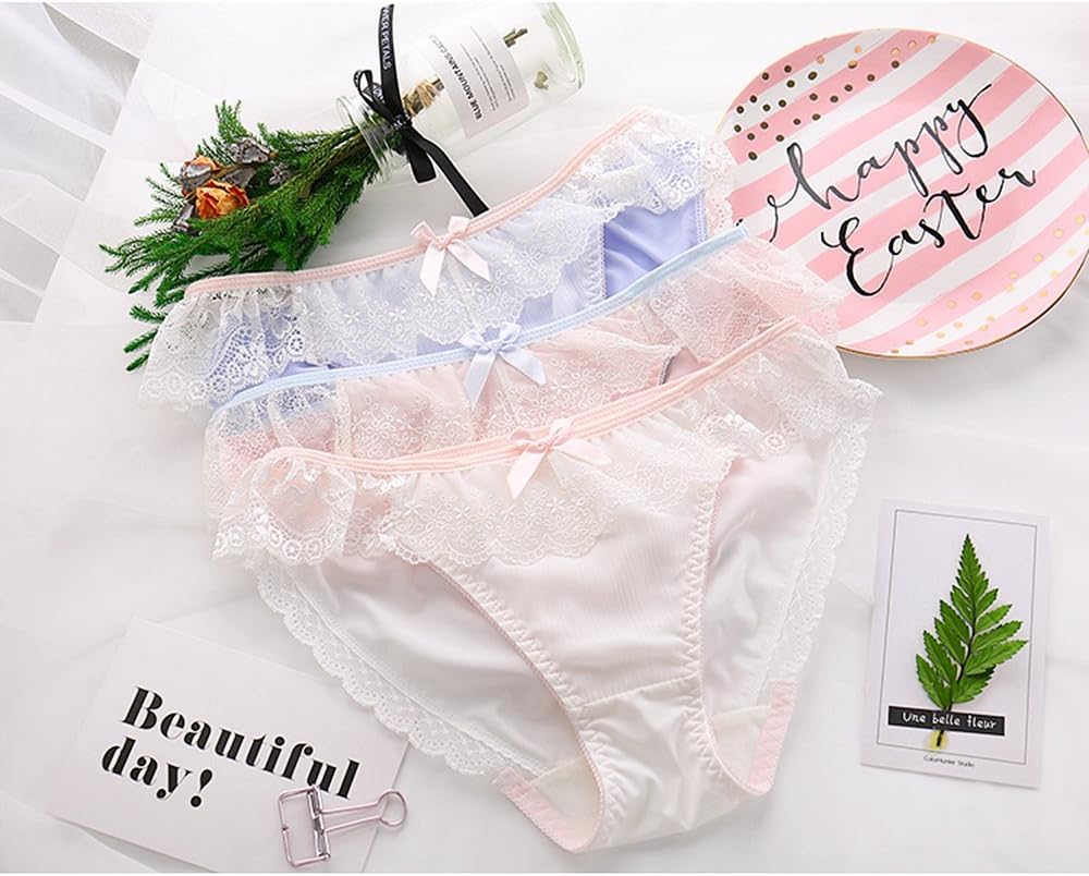 [BOMENYA] ТОМОРИ Дамен-Хешен из магазинов Spitze, Blumenmuster, weich, atmungsaktiv, mit Schleife, niedrige Taille, Слипы для большой семьи, Pink, Größe M : Одежда, обувь и украшения, фото 7