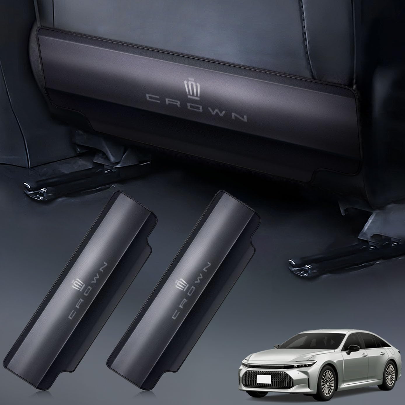 (フーディ) New Crown Vehicle-Specific Kick Guard Improved Aluminum Alloy Kick Mat CROWN TZSH35 AZSH35 CROWN CROSSOVER (From September 2022 to Present) Vehicle-Specific Seat Back Kick Mat Rear Seat