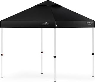PYKES PEAK (パイクスピーク) ワンタッチ タープテント 2m×2m 大型 【 組み立て簡単 ブラックコーティング UVカット 99.99% 遮光 高耐水加工 風抜けベンチレーション 4段階調整 】 紫外線カット 日除け 日よけ キャンプ アウトドア イベント BLACKCOOL タープ テント (ブラック)