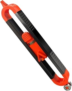 Phyxiul スクライビング定規 不規則な形状 型取りゲージ ケガキ工具 ロック付きの輪郭ゲージ調整可能なロック正確な木工測定ゲージ 建設用 DIY用便利工具 (オレンジ)