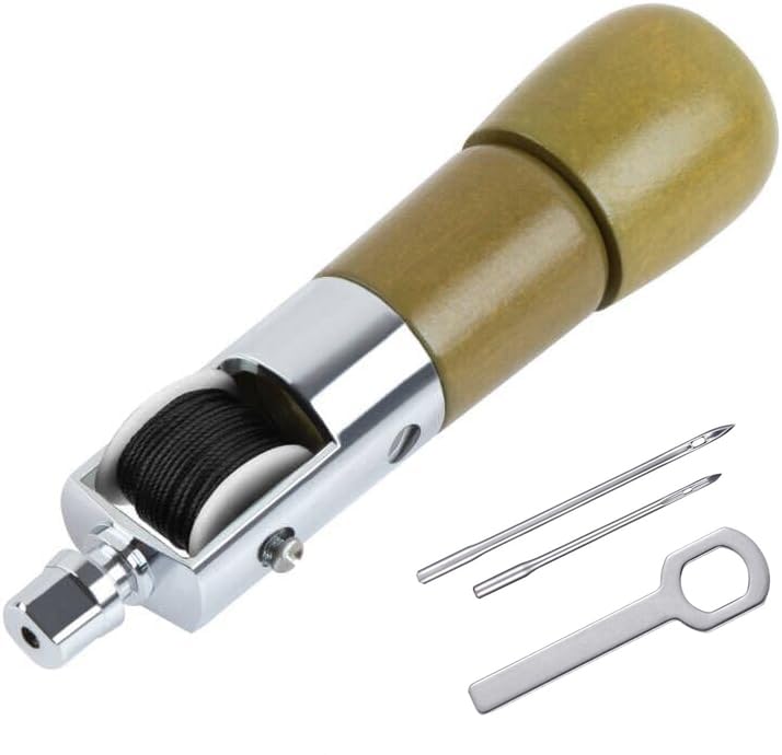 GOOMAND Leather Craft Hand Sewing Machine, Speedy Stitcher, Hand Sewing Machine, Needle, Hand Sewing Threader, Leather Sewing Needle Set, Leather Sewing Machine Needles, 2 Needles, For Leather Craft