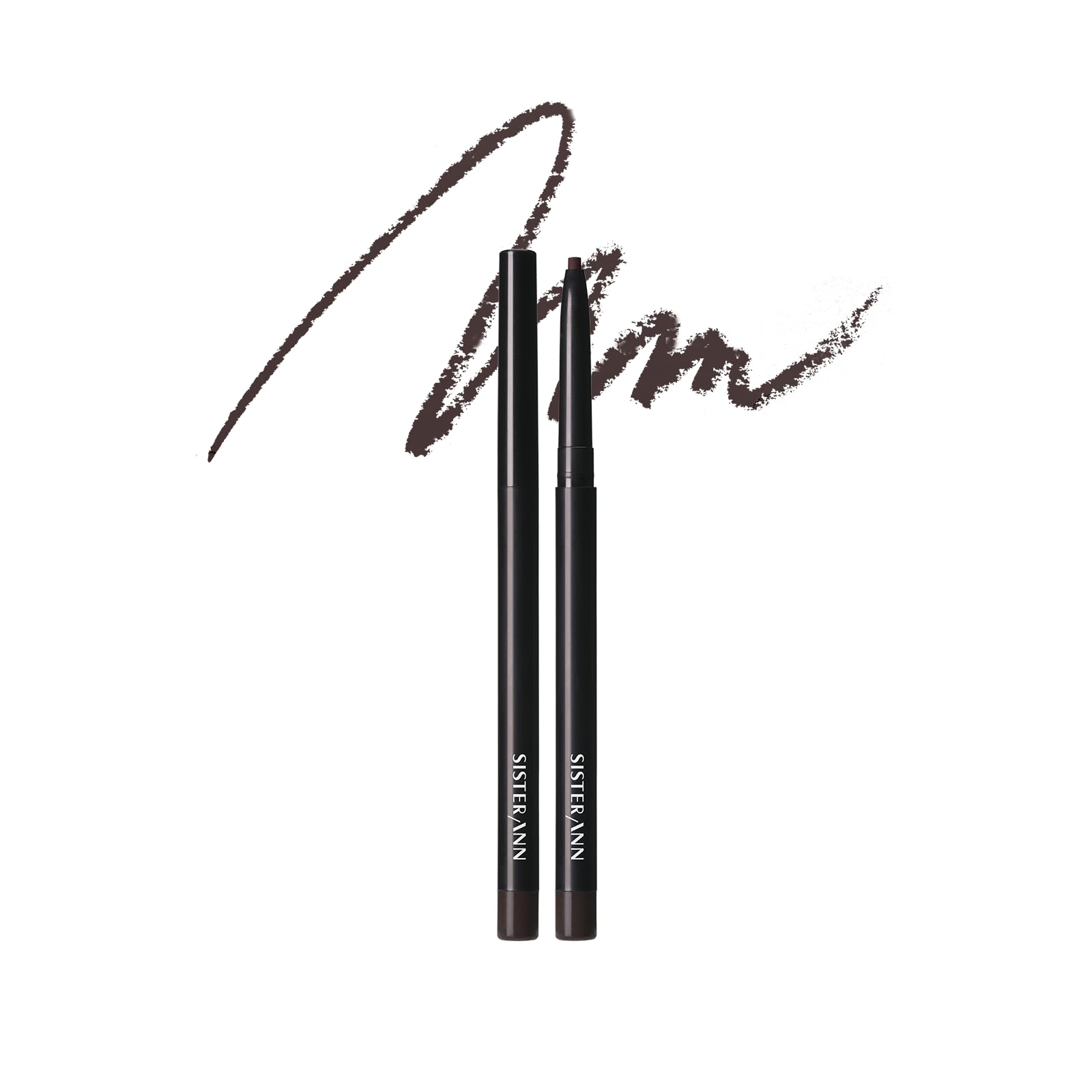 Sister Ann Perfect Slim Eye Pencil, Korean Cosmetics, Waterproof, Ultra-Fine Line, Slim Core, 0.079 inches (2 mm), Color: 02-Brown 02_Brown