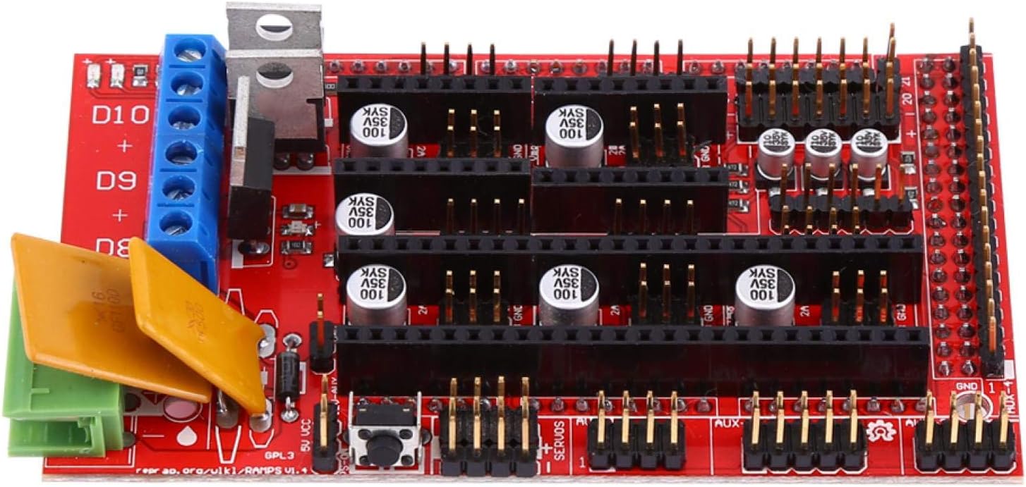 Лампа 1.4 Контроллер r3 5X a4988 Драйвер + arduinp RAMPS 1.4, Контроллер для 3D-принтера MEGA 2560 R3 A4988 Аксессуары для радиатора с комплектом перемычек для замены USB-кабеля, фото 9