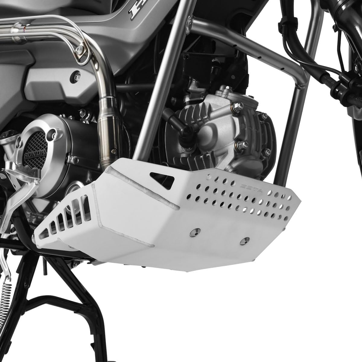 Защита двигателя ZETA Racing CT125 (JA55/JA65) '20-25 Обеспечивается защитной пластиной толщиной 0,1 дюйма (3,2 мм) Оригинальный глушитель из алюминиевого сплава / мини-глушитель DELTA Barrel-4s, совместимый с защитой от прыжков по бездорожью Hunter Cab, фото 4