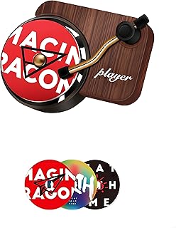 Bontand車用芳香剤 蓄音機レコードプレーヤーデザインターンテーブルディフューザーエアコン吹き出し口用アロマペーパー３枚付き 詰替用 フレグランス アナログレコード 車載 クリップ式 回転 レトロスタイル 取り付け簡単 カー用品 ブラック