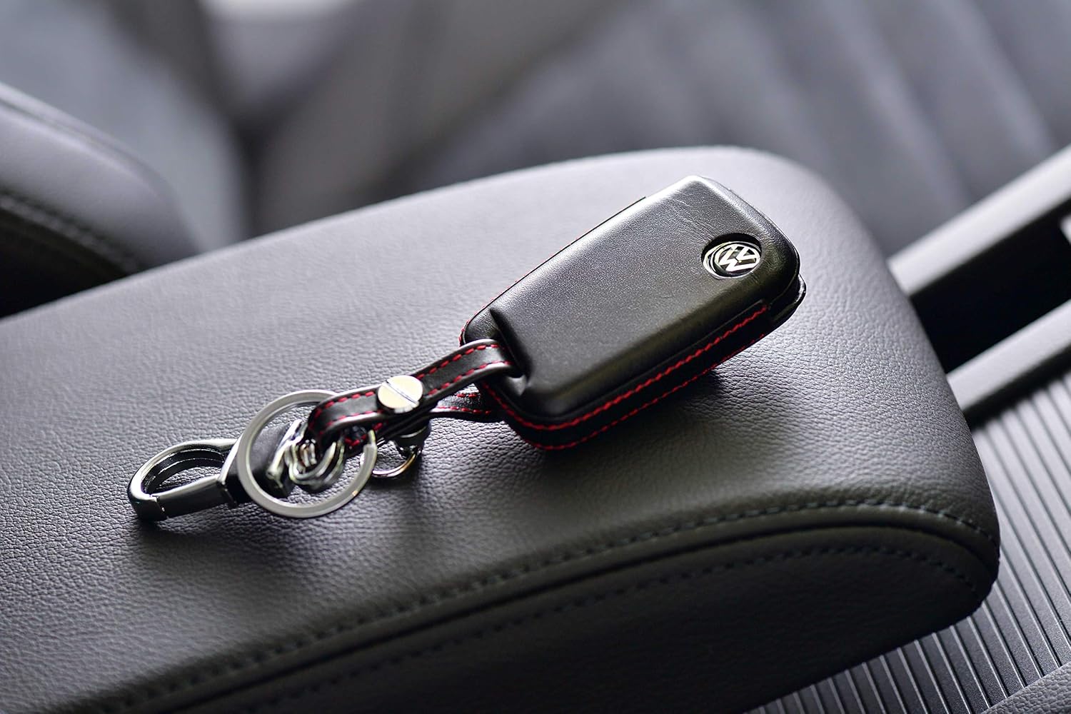 Кожаный чехол для ключей Core OBJ для Volkswagen/Audi Red Stitch Golf7 / Golf Touran (5T) / POLO (6C) / Tiguan (AD1) / T-cross / A1 Sportback LE-GO7-001 *Пожалуйста, смотрите внизу страницы подробную информацию о комплектации, фото 4