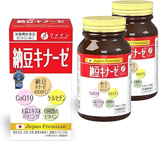 ファイン 納豆キナーゼ ケルセチン コエンザイムQ10 ニンニクエキス末配合 国内生産 (1日8粒/240粒入)×2個セット