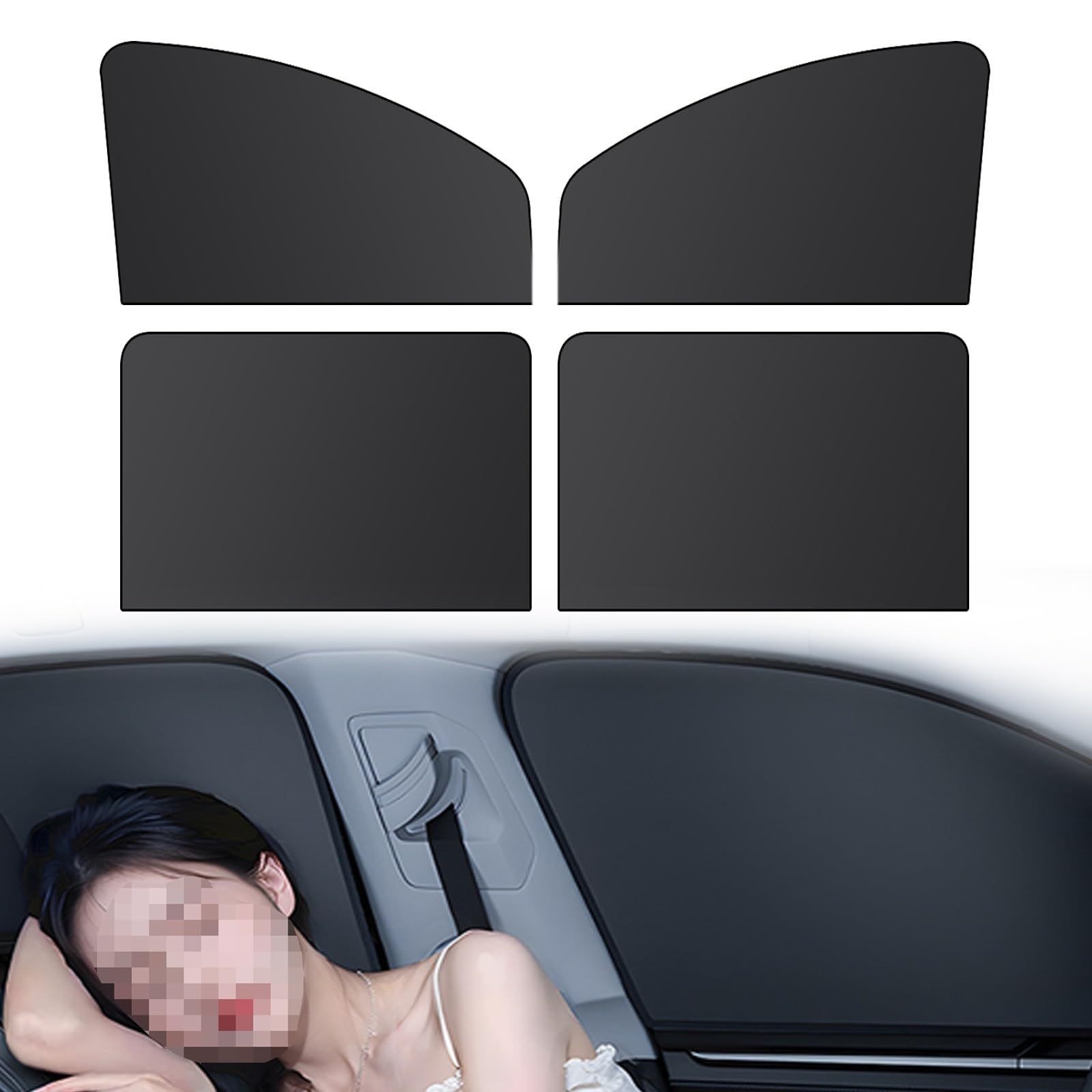 Daihatsu Cast Compatible Car Sunshade, CAST LA250S / LA260S Type, September 2015 to present Side Curtains, Light Blocking, Magnetic, Heat Insulation, Privacy Protection, Overnight in Car, Camping Black キャスト