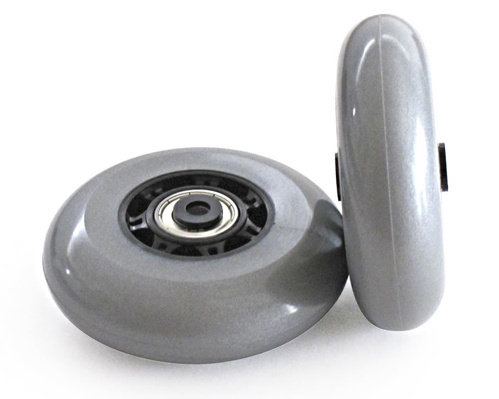 Replacement Quiet Wheels Compatible with RIMOWA Rimowa (Bright Silver Steel (bearing)), Black