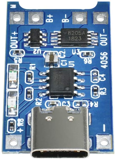 Aidepen 10 шт. комплект TP4056 Type-C USB 5V 1A Модуль зарядного устройства для литиевой батареи Type-C Зарядная плата с двойной функцией защиты, фото 6