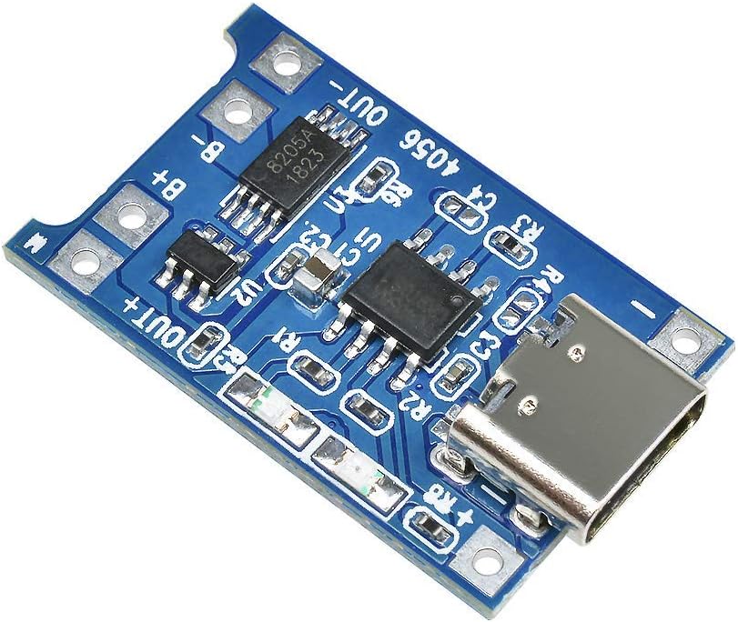 Aidepen 10 шт. комплект TP4056 Type-C USB 5V 1A Модуль зарядного устройства для литиевой батареи Type-C Зарядная плата с двойной функцией защиты, фото 7