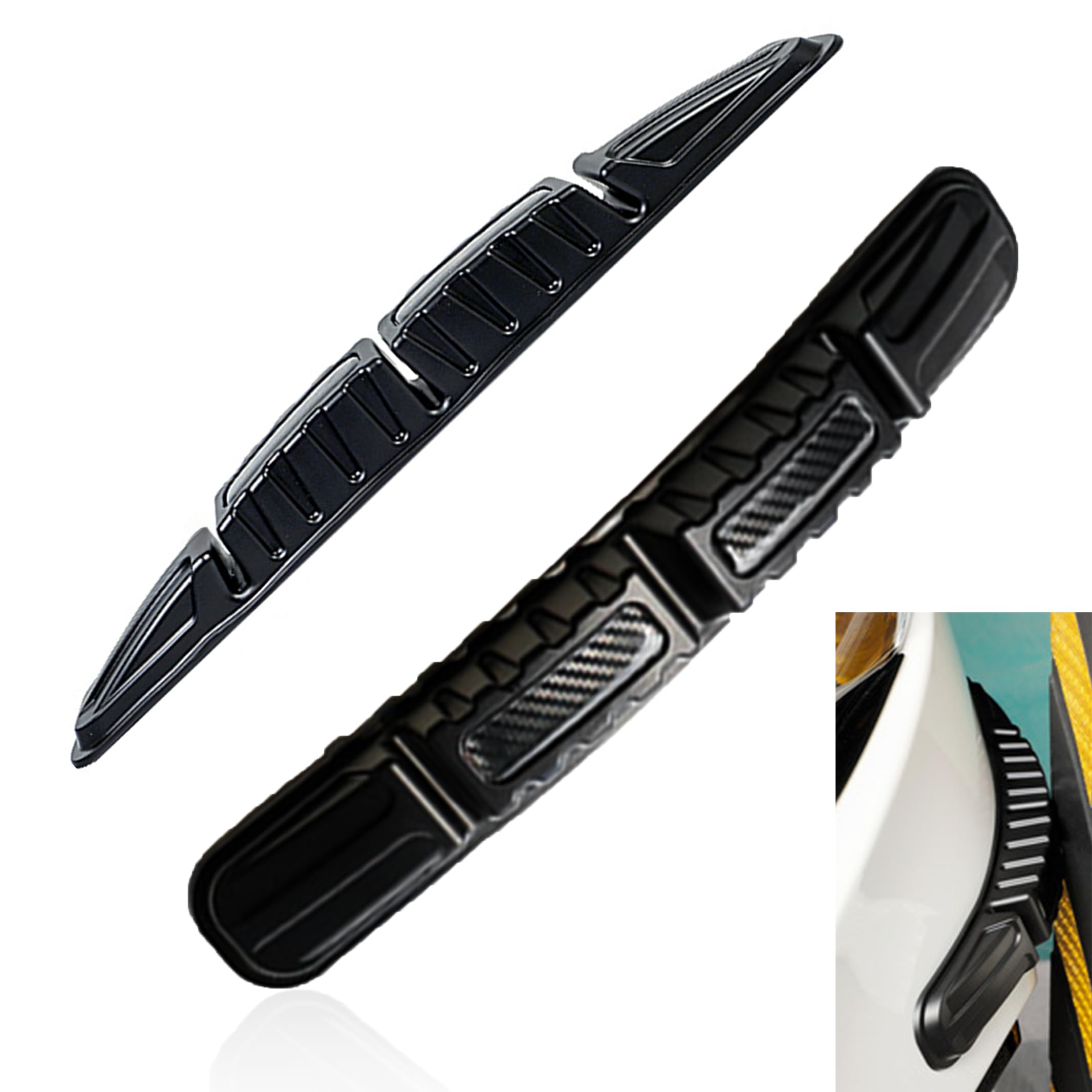 Bumper Guard, For Cars, Collision Prevention Bar, Bumper Guard, TPU Material, Carbon Style, Universal, Front and Rear Trunk Protection, Scratch Prevention, Sports Design, Black, Scratch Resistant Bar, Easy Installation, Custom Parts, Exterior Accessories (Black)