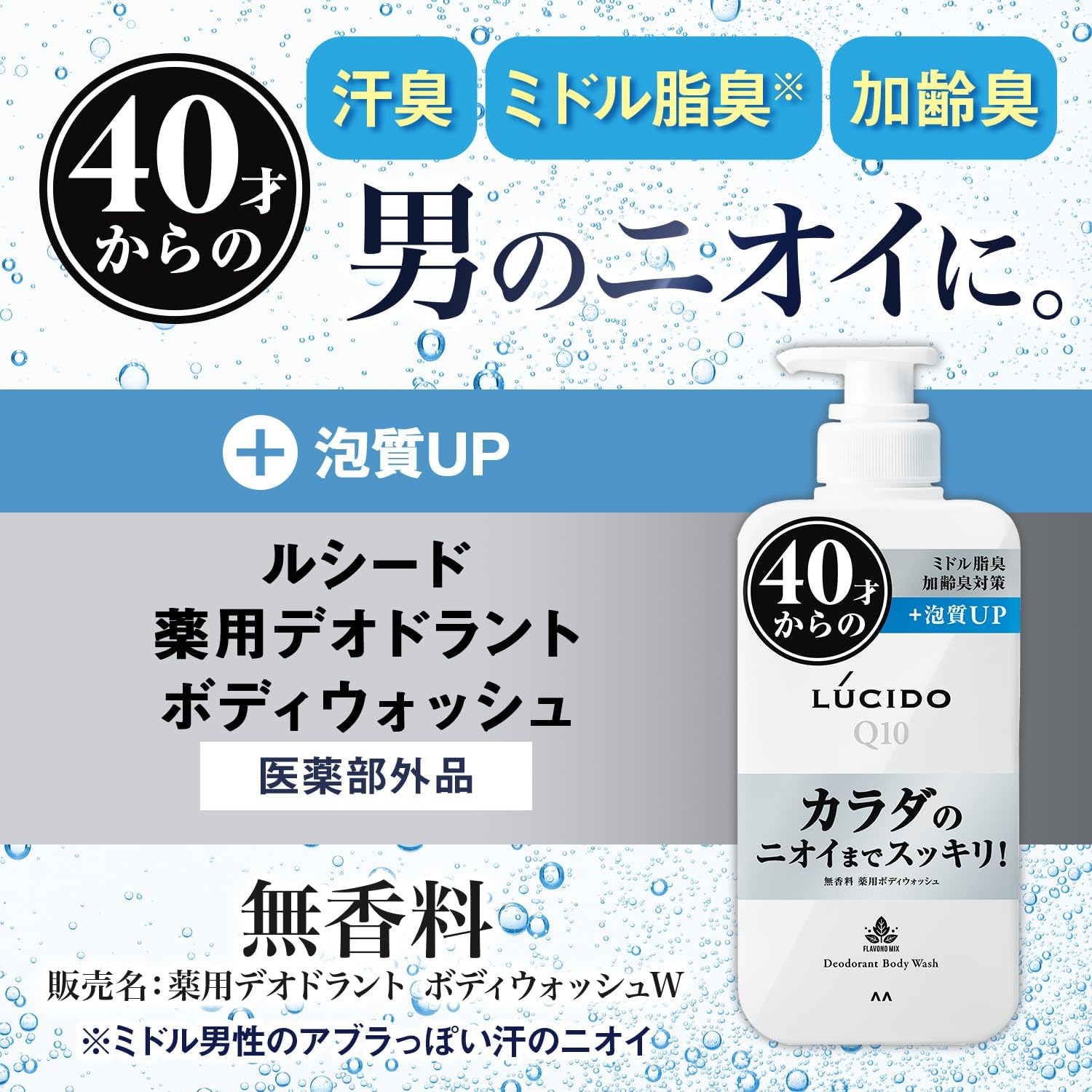 [Большая емкость] WEB limited LUCIDO (ЛЮСИДО) Лекарственный дезодорант для мытья тела с дозатором 760 мл, с антивозрастным запахом, мужское мыло для тела, фото 2