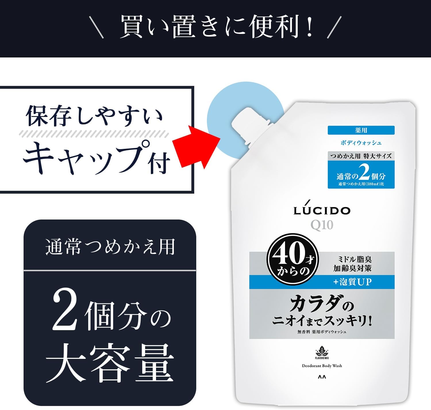 [Большая емкость] WEB limited LUCIDO (ЛЮСИДО) Лекарственный дезодорант для мытья тела с дозатором 760 мл, с антивозрастным запахом, мужское мыло для тела, фото 3