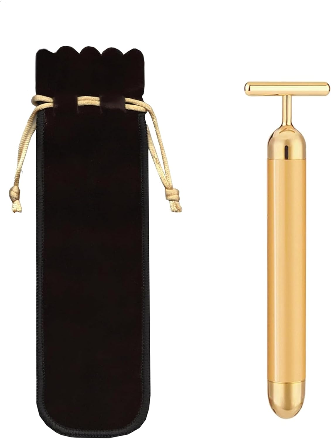 Ролик для лица Beauty Bar 24K 9000 + 24kgold для подтяжки лица в Т-образной форме 24k 9000+, фото 4