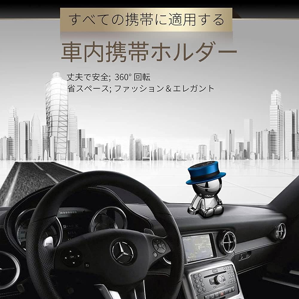 автомобильный держатель для смартфона aokway, зажим для приборной панели, держатель для мобильного телефона, подставка для телефона, милый креативный подарок с поворотом на 360 градусов (черный и красный), фото 6