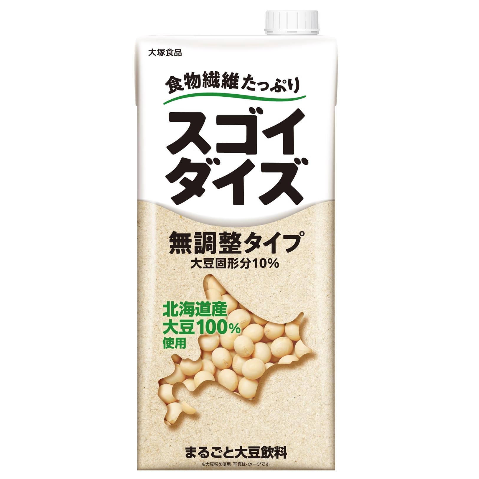 SugoiDaizu Otsuka Foods Unsweetened Type, 33.8 fl oz (1,000 ml) x 6 Bottles, Room Temperature Storage Possible, Whole Soybean Beverage 1000 mL, 6 pieces