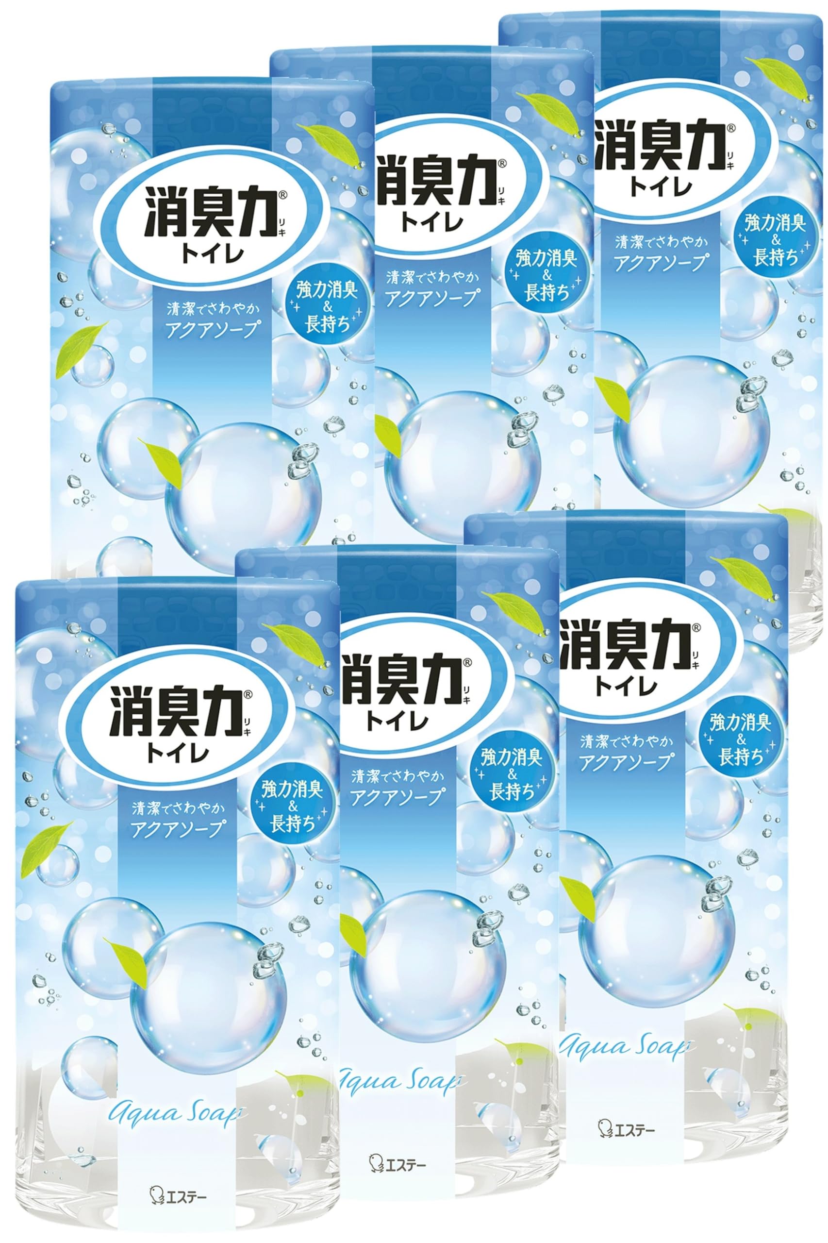 Deodorizing Power [Bulk Purchase] Standing Type Aqua Soap for Toilets, 13.5 fl oz (400 ml) x 6, Toilet Deodorizing Power, Just Place It On, Deodorizer, Air Freshener Standing type for toilets aqua soap 6個