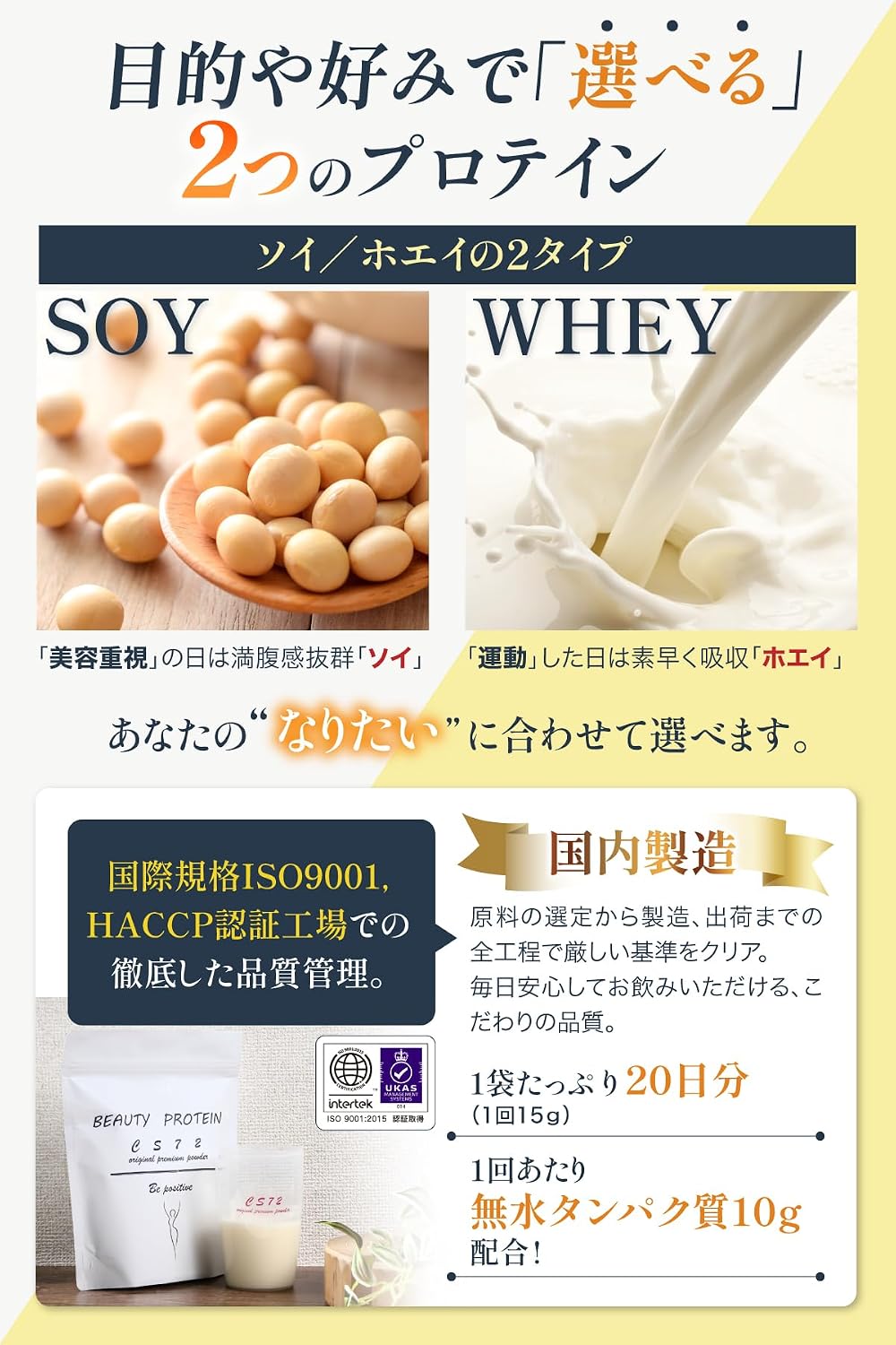 BEAUTY PROTEIN CS72 (Протеин с высоким содержанием соевых бобов/Незаменимые питательные вещества для женщин) Соевый белок, который можно использовать в качестве заменителя пищи (10,6 унции (300 г) / Со вкусом Кинако) Соя (со вкусом кинако) 300 г, фото 6