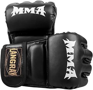 LangRay オープンフィンガー グローブ ボクシンググローブ 手袋 MMA 総合格闘技 ボクシング ムエタイ 空手 テコンドーなど トレーリング用 メ ンズ レディース