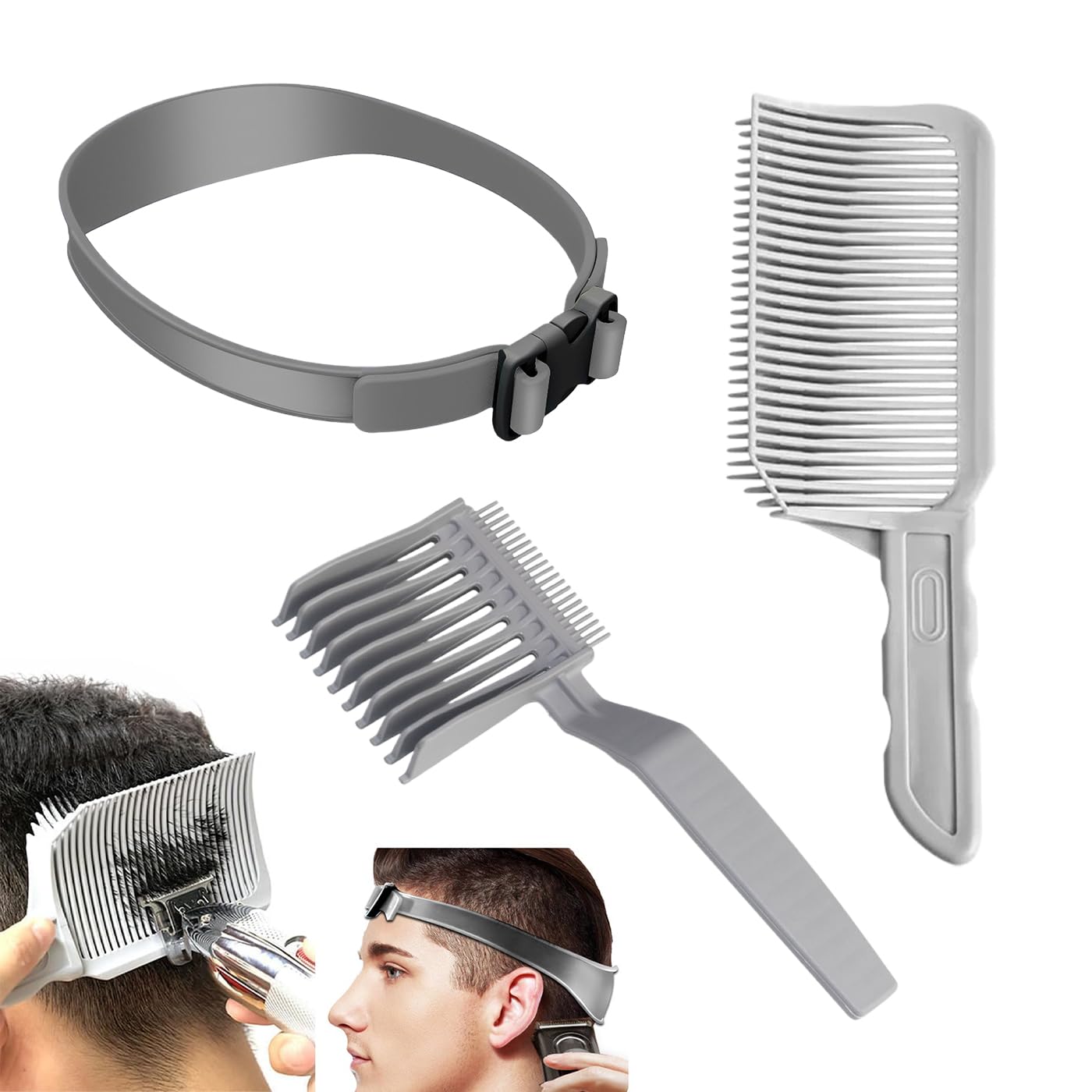 Kumo-mi Fade Comb, Tapered Comb, Barber Cut Comb, Barber Clipper Comb, Tapered Comb, Barber Comb, Men's Comb, Curved Positioning Comb, Flat Top Comb, Barber Supplies, Haircut Band, Home Use, Easy to Set of 3