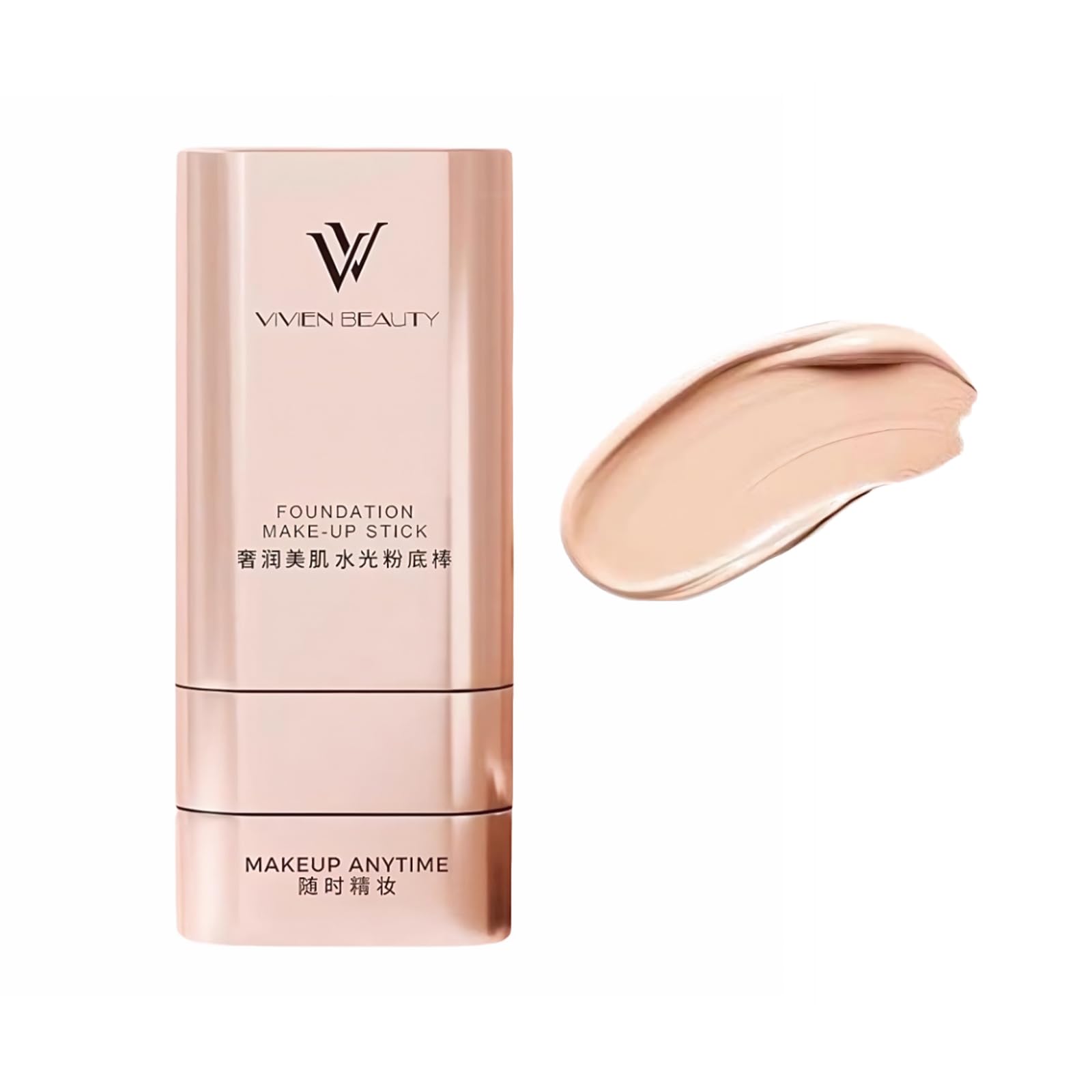 VIVIEN BEAUTY Foundation Stick, 4 in 1, Double End, Liquid Foundation, High Cover, Makeup Foundation, Long Lasting, Unbreakable, Popular, Pore Cover, Daily Makeup (2# Natural)
