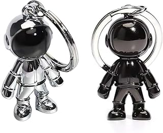 [YUWENW] キーホルダー 2個セット キーチェーン 宇宙飛行士 人気 かわいい アクセサリー 小道具 装飾 かわいい グッズ 金具 自転車 バイク ペアキーチェーン スペースマスコット レディース メンズ キーリング 鍵 車用