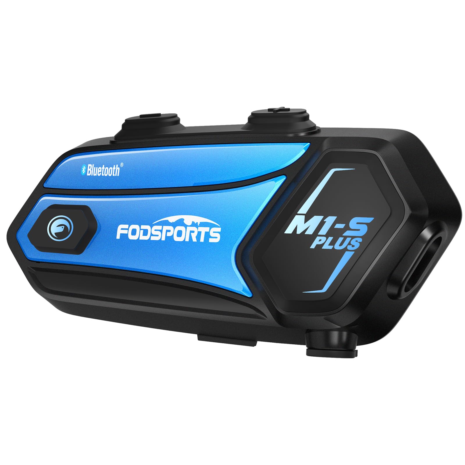 Fodsports Motorcycle Intercom M1-S Plus Intercom 10-Person Simultaneous Call Continuous Use 20 Hours Audiophile-Grade Sound Quality Universal Connection Music Sharing 3-Level Sound Adjustment