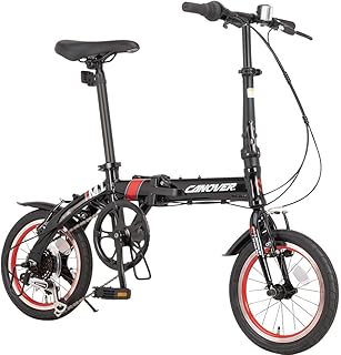 カノーバー(CANOVER) 折りたたみ自転車 14インチ シマノ 6段変速 46T大型クランク 軽量 約10kg アルミフレーム CA-M1